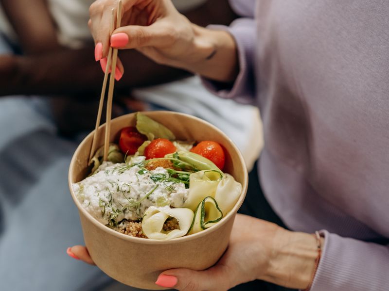 Woman enjoying a healthy meal